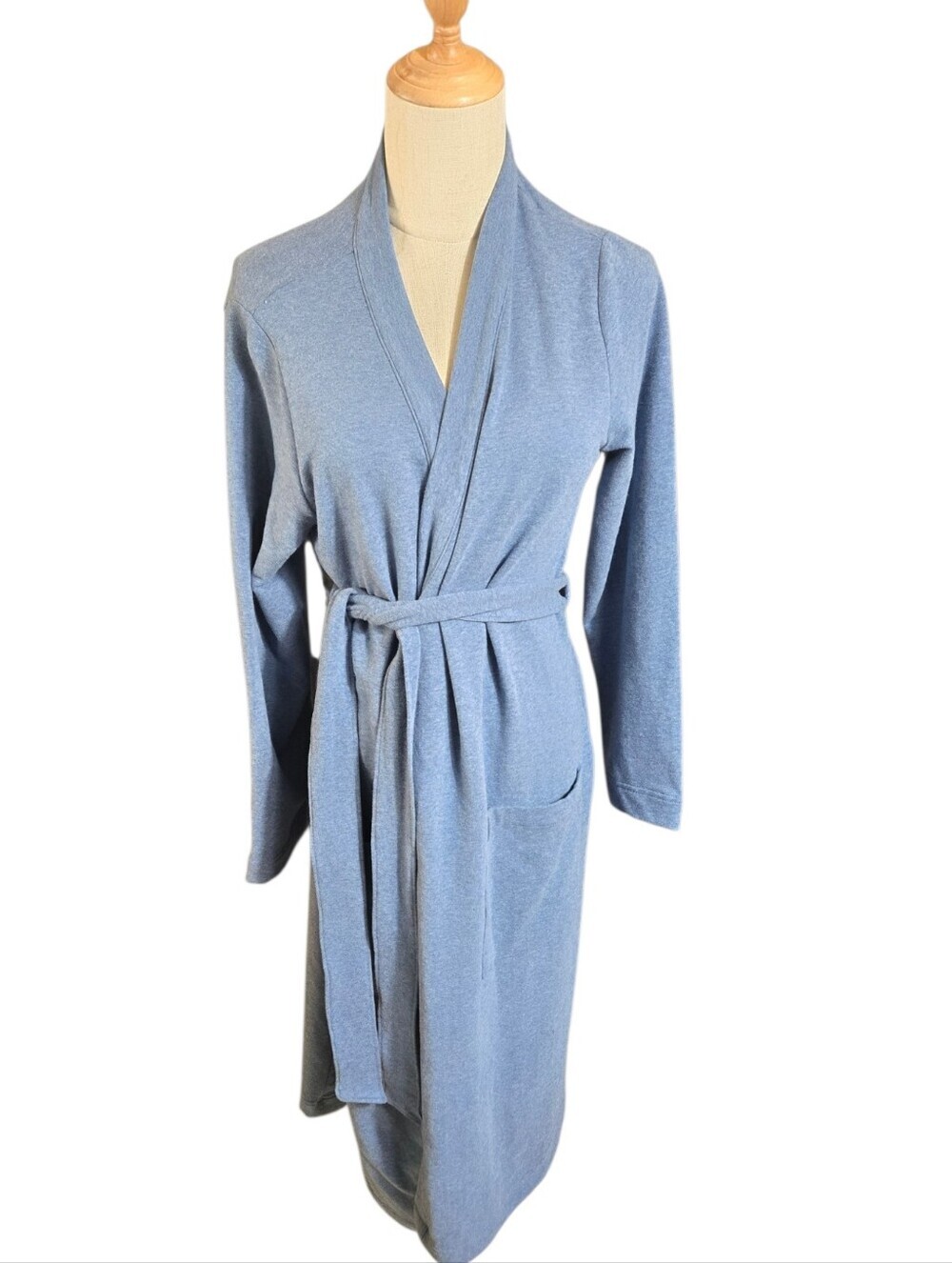 L.L. Bean Unisex Light Blue Wrap Robe with Belt